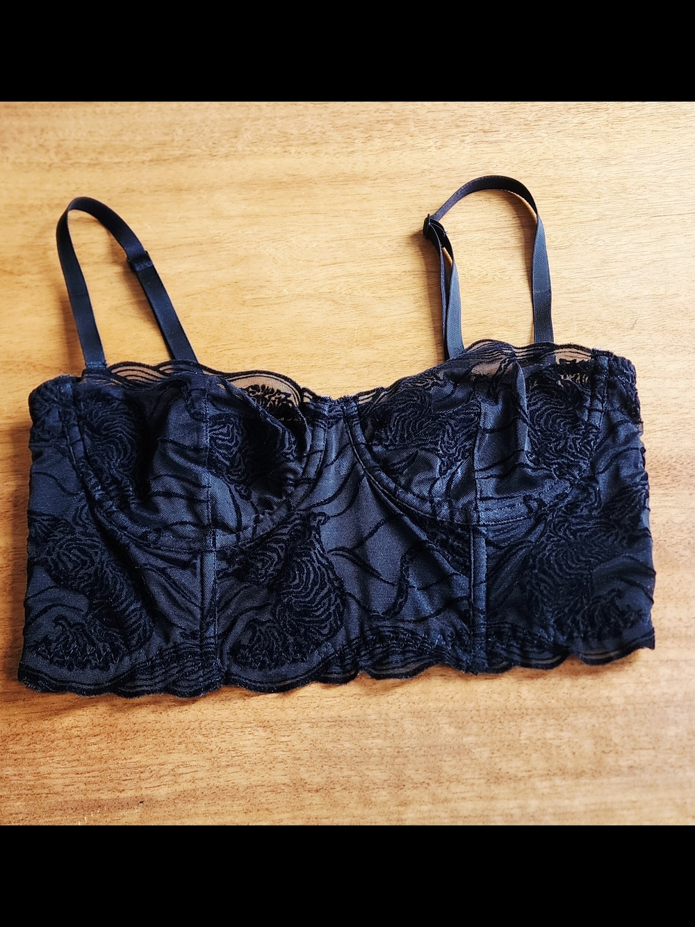 Cosabella Black Bustier Top Bandeau Bralette Size 34B